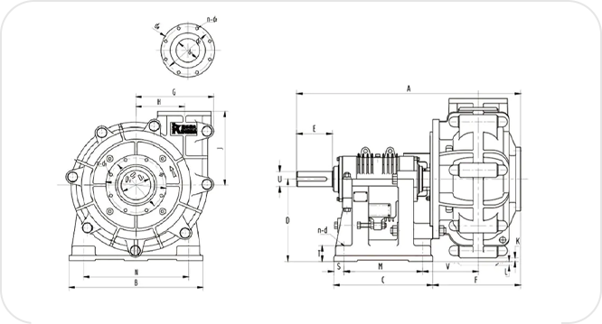 HRZL Slurry Pump Technical Drawing